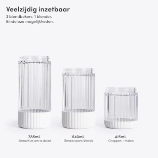 3-in-1 Smoothiemaker met 3 To-Go bekers - Wit