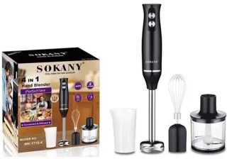 4-in-1 staafmixer set van roestvrij staal