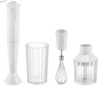 Alessi MDL10S W Staafmixer Set Plissé Wit Michele de Lucchi
