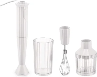 Alessi MDL10S W Staafmixer Set Plissé Wit Michele de Lucchi