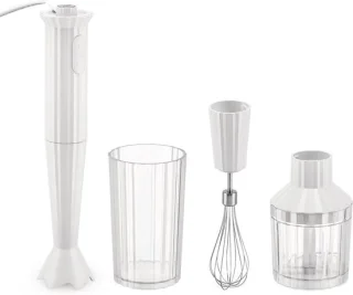 Alessi MDL10S W Staafmixer Set Plissé Wit Michele de Lucchi