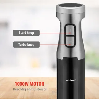 Alpina HB6700F-N Staafmixer Set 4-in-1 RVS 1000W