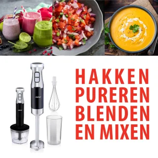 Alpina HB6700F-N Staafmixer Set 4-in-1 RVS 1000W