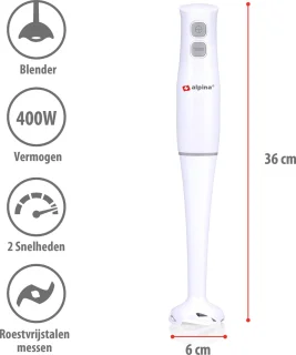 Alpina Staafmixer 400W RVS