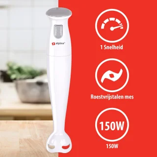 alpina Staafmixer Pureerstaaf 150W Roestvrijstaal