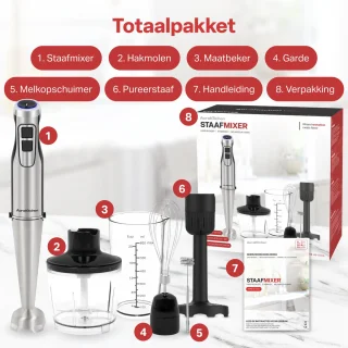AoraKitchen Staafmixer Set 6-delig