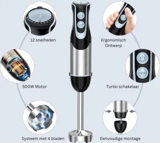 ApexArte Staafmixer met Hakmolen