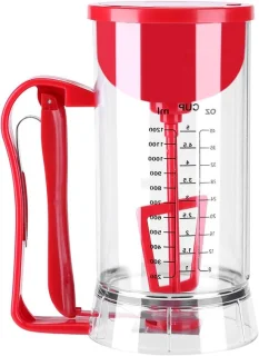 Beslag mixer dispenser 1200 ml transparant rood