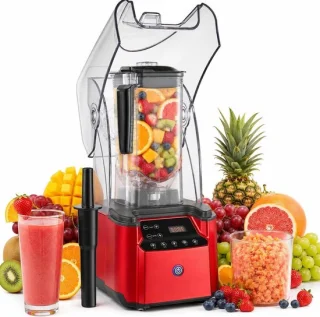 Blender 2,2 liter rood zwart transparant