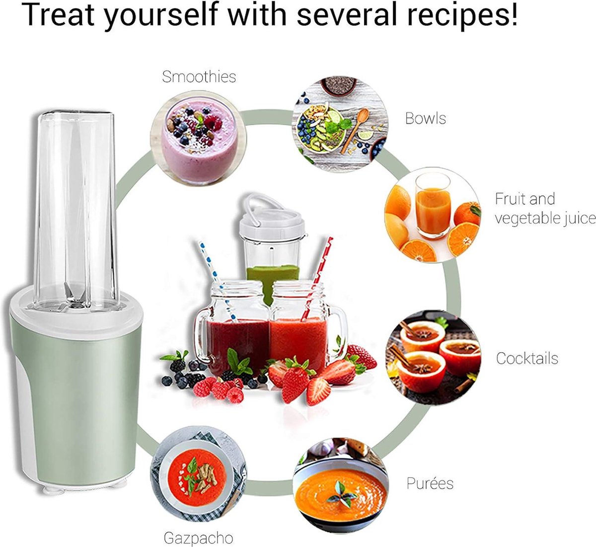 Blender 600 ml Mintgroen 450W