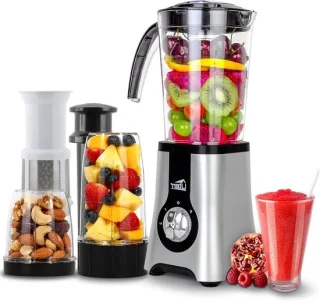 Blender en sapcentrifuge 5-in-1, 1,25 liter, zilver