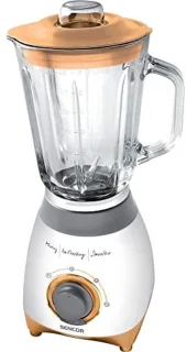 Blender met glazen kan en ijscrusher