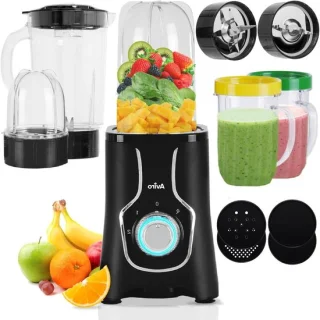 Blender smoothie maker 14-delige set 1000 ml zwart