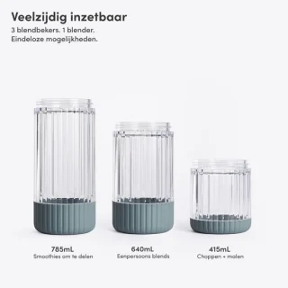 Blender voor smoothies en gezonde drankjes, 850 watt, inclusief 3 to-go bekers