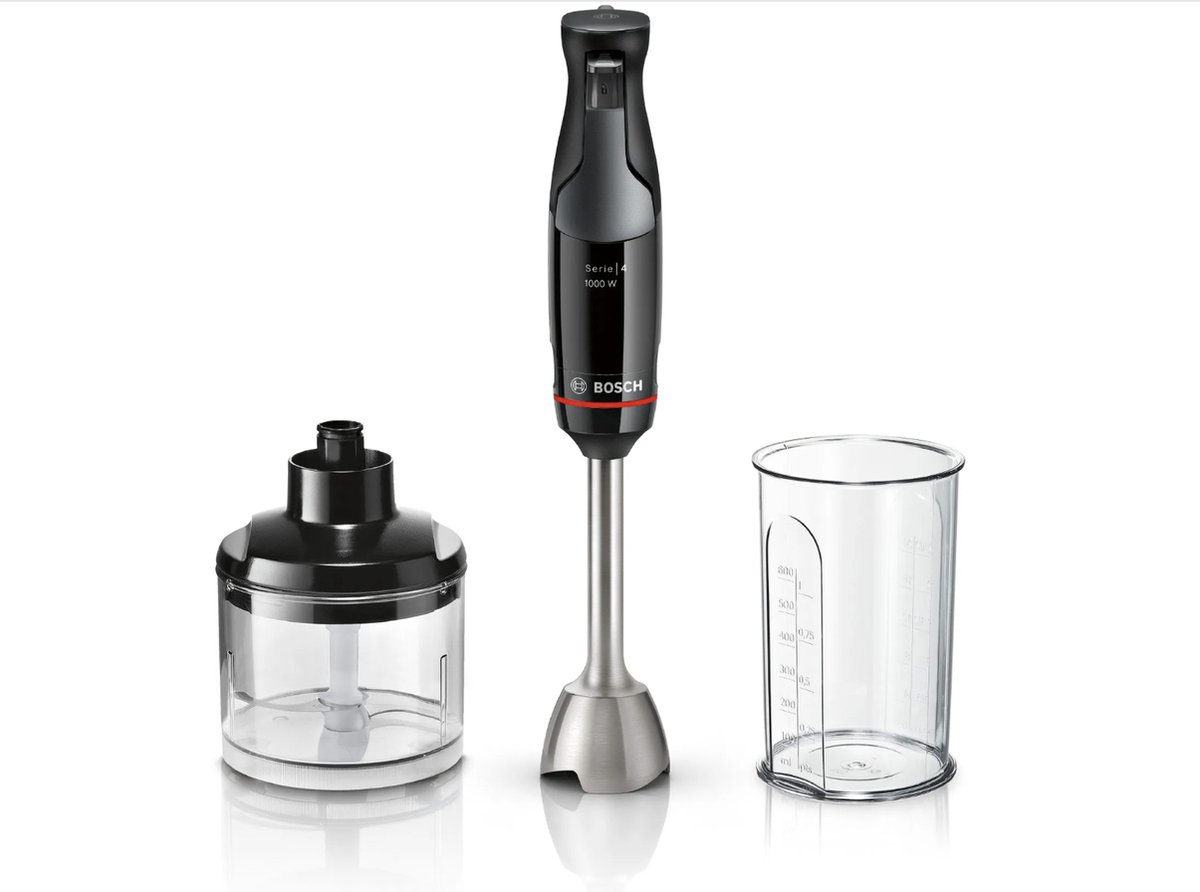 De Bosch Serie 4 MSM4B620 ErgoMaster staafmixer zwart 1000W in één oogopslag