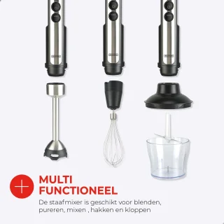 Bourgini Staafmixer Set 1500W RVS 4-delig