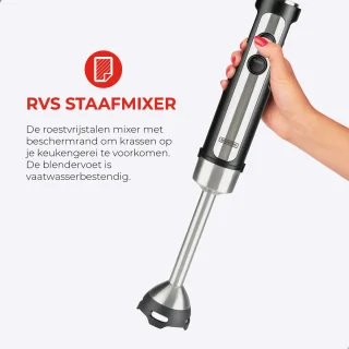 Bourgini Staafmixer Set 1500W RVS 4-delig
