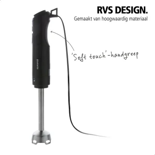 Brabantia D8-4CMB Staafmixer set Zwart RVS