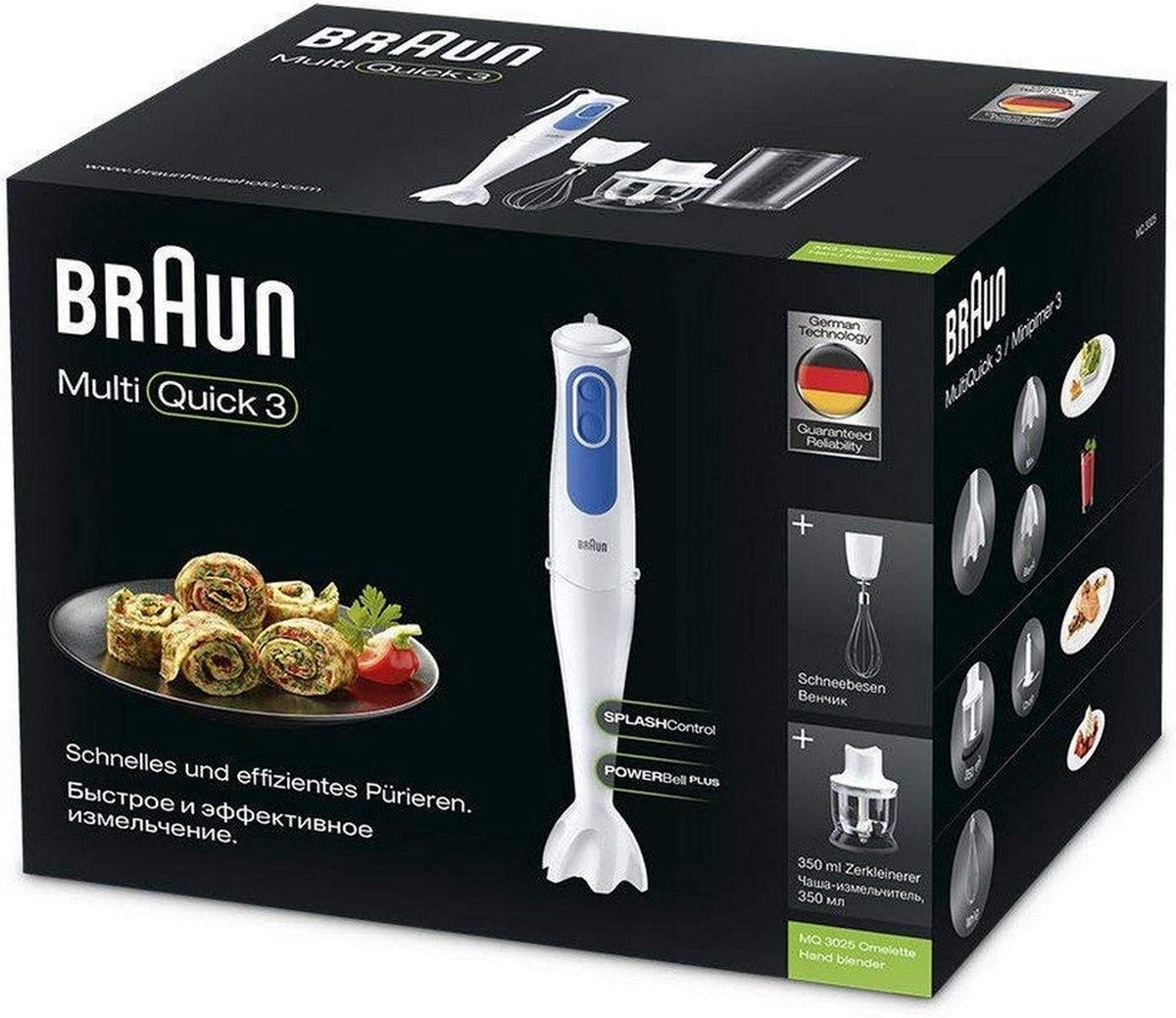 Braun MQ3025WH Omeletmixer met vleesmolen Wit/blauw