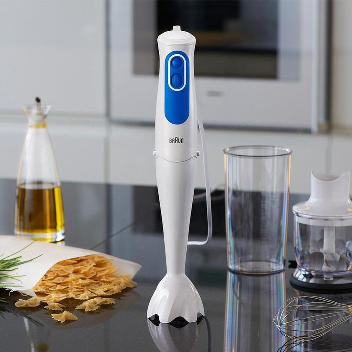 Braun MQ3025WH Omeletmixer met vleesmolen Wit/blauw