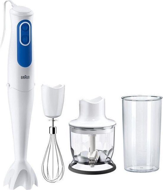 Braun MQ3025WH Omeletmixer met vleesmolen Wit/blauw