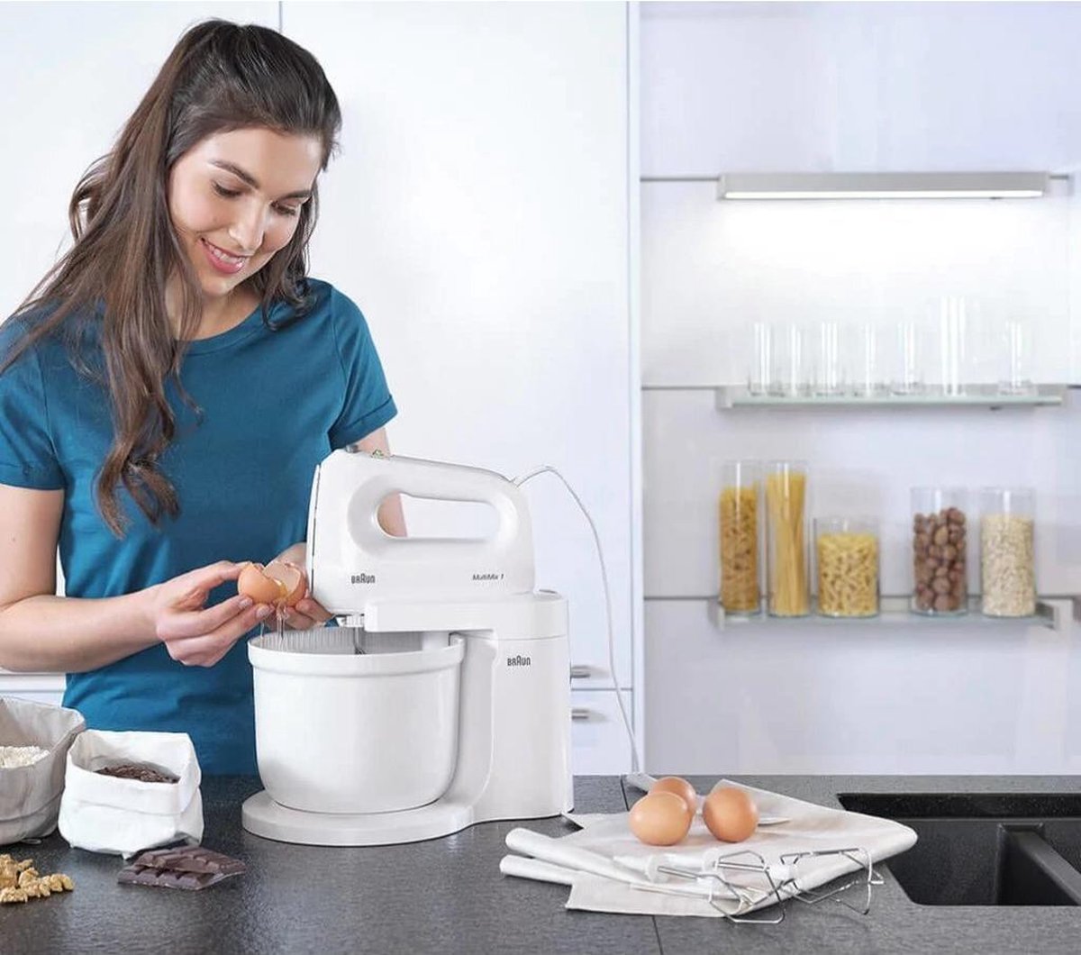 Braun MultiMix HM1070 Handmixer Wit