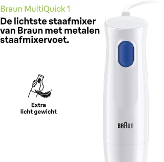 Braun MultiQuick 1 MQ10.001MWH Staafmixer Wit