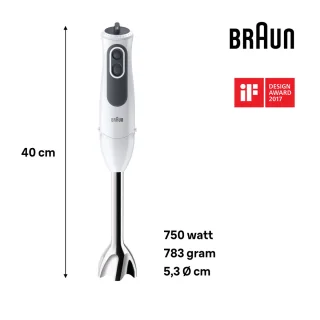 Braun MultiQuick 3 Vario MQ3105BWH Staafmixer Wit