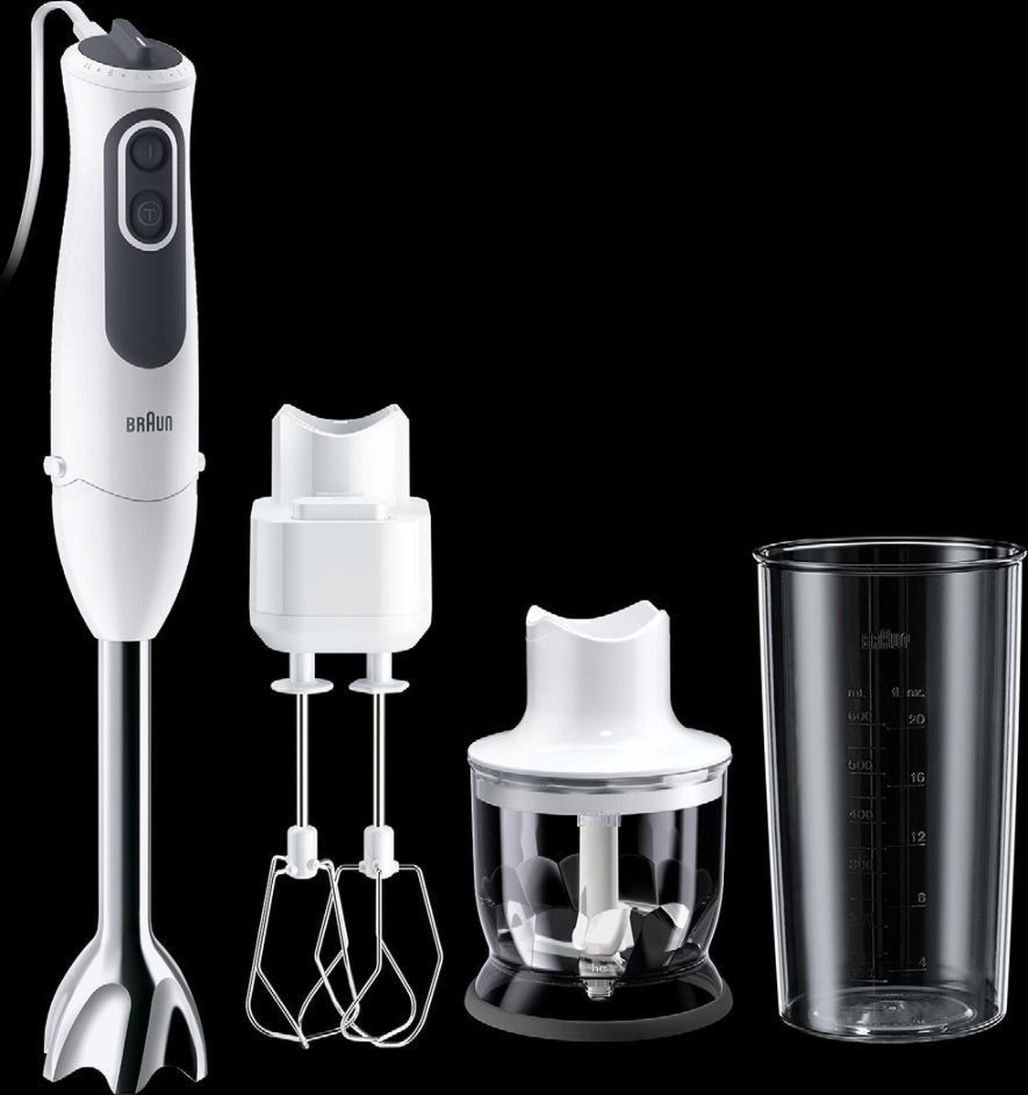 Braun MultiQuick 3 Vario Staafmixer MQ3125B Wit