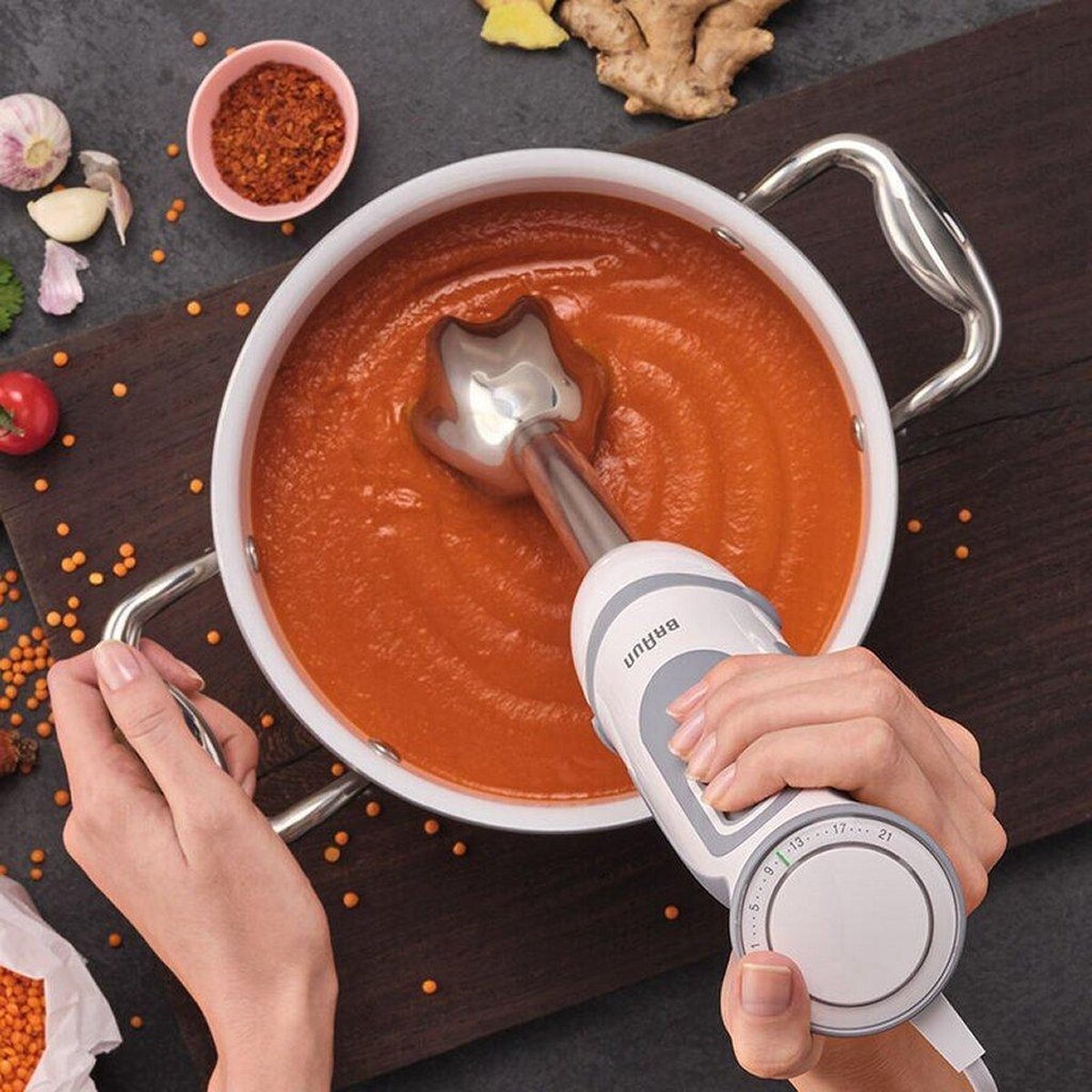 Braun MultiQuick 5 MQ 5245 WH Vario Staafmixer Wit/Grijs