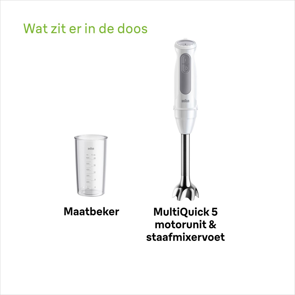 Braun MultiQuick 5 MQ50.001.M Staafmixer Wit
