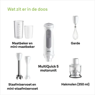 Braun MultiQuick 5 MQ50.220M Staafmixer Wit