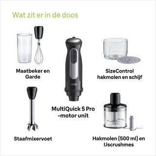 Braun MultiQuick 5 Pro MQ55.254M Staafmixer Zwart