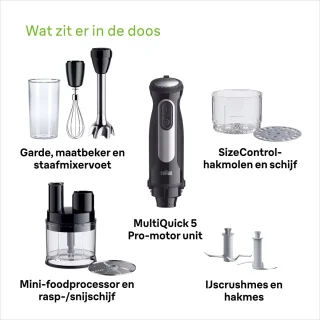 Braun MultiQuick 5 Pro MQ55.755M Staafmixer Zwart