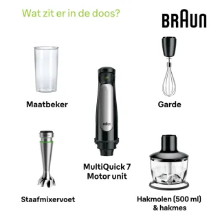 Braun MultiQuick 7X MQ7035X Staafmixer Zwart