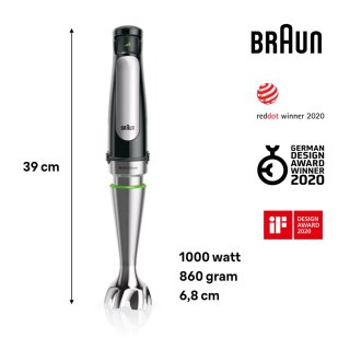 Braun MultiQuick 7X MQ7087X Staafmixer Zwart