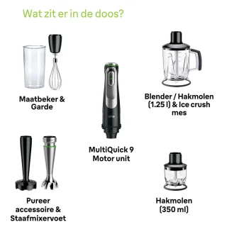 Braun MultiQuick 9 MQ9147X Staafmixer Zwart