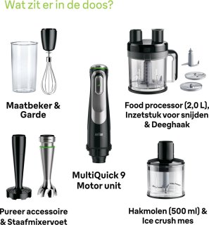 Braun MultiQuick 9 MQ9187XLI Staafmixer Zwart