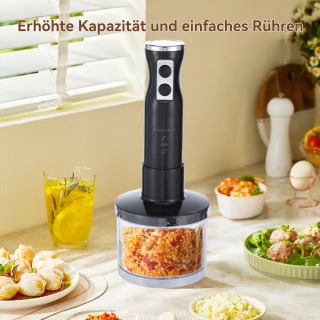 CHIWIN Handmixer Staafmixer Set Zwart