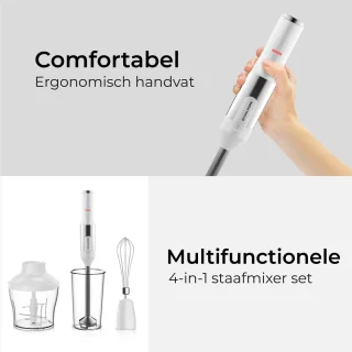 CoolHome Powerblend M2 4-in-1 staafmixer wit