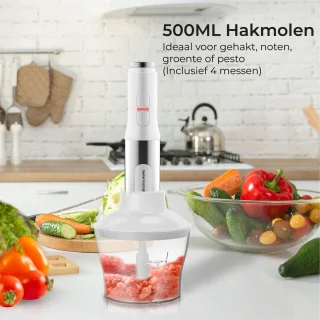 CoolHome Powerblend M2 4-in-1 staafmixer wit