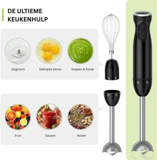 CRLYN Staafmixer Set Draadloos Zwart