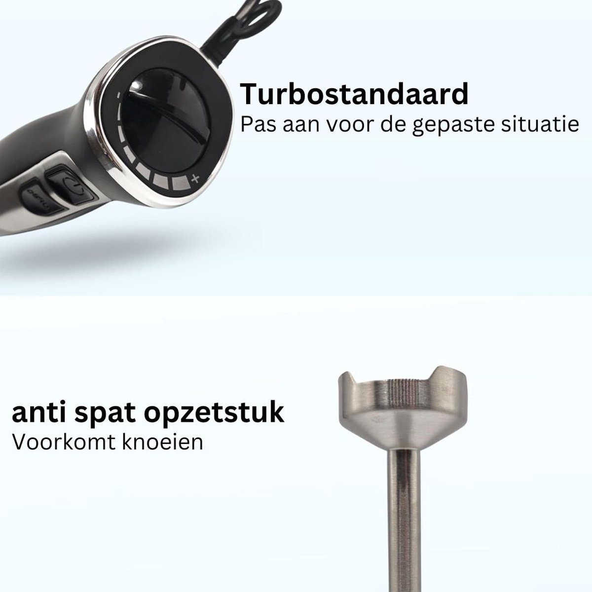 DailySupplies Staafmixer Set draadloos zwart-zilver