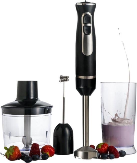 DailySupplies Staafmixer Set draadloos zwart-zilver