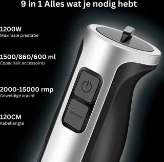 DailySupplies Staafmixer Set Zilver Zwart
