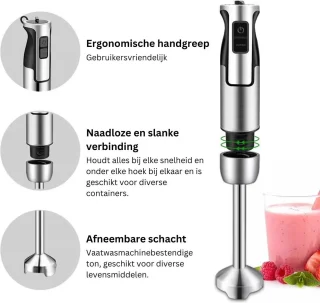 DailySupplies Staafmixer Set Zilver Zwart