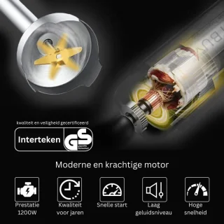 DailySupplies Staafmixer Set Zilver Zwart