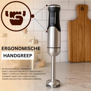 DailySupplies® Staafmixer Set Zwart/Zilver