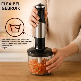 DailySupplies® Staafmixer Set Zwart/Zilver