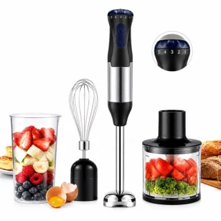 Dpluniq staafmixer 4 in 1, 1000 W, rvs zwart